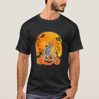 Halloween Skeleton Gamer spelar videospel T Shirt
