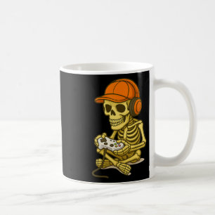 Halloween Skeleton Gamer Video Gaming Boys Manar K Kaffemugg
