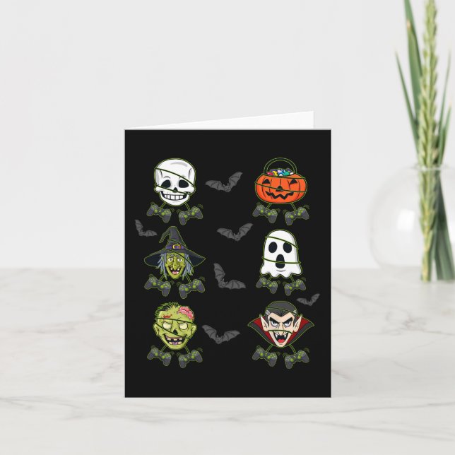 Halloween Skeleton Gaming Witch Vampire Zombie Boy Kort (Framsida)