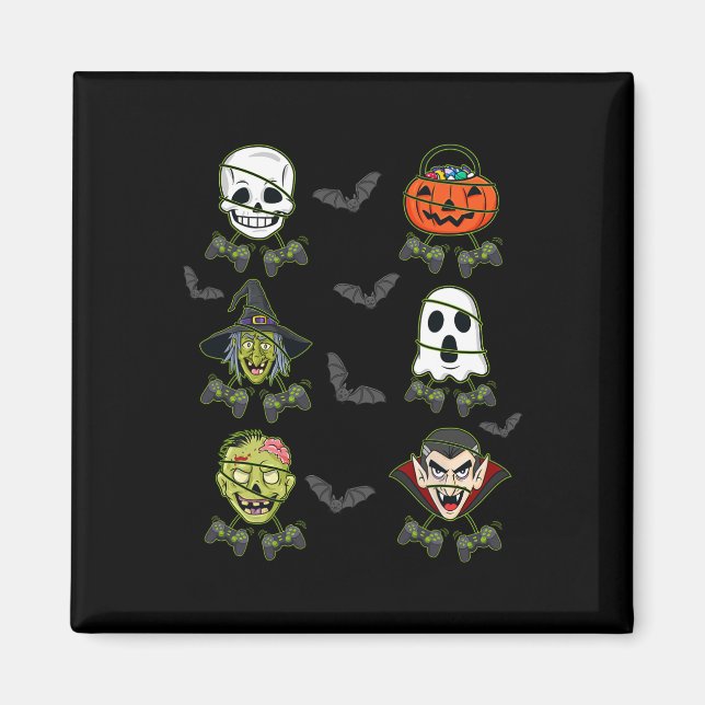 Halloween Skeleton Gaming Witch Vampire Zombie Boy Magnet (Framsidan)