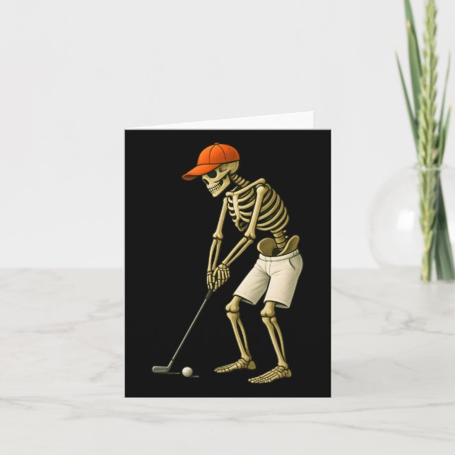 Halloween Skeleton Golf Costume Funny Manar Boys K Kort (Framsida)