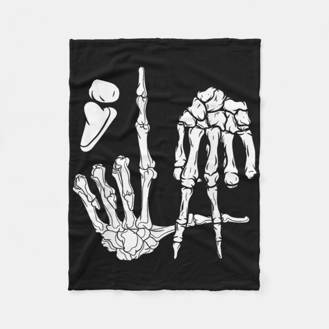 Halloween Skeleton Hand Comma La Punpunkation Kama Fleecefilt (Framsidan)