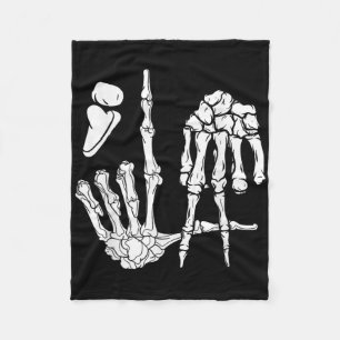 Halloween Skeleton Hand Comma La Punpunkation Kama Fleecefilt
