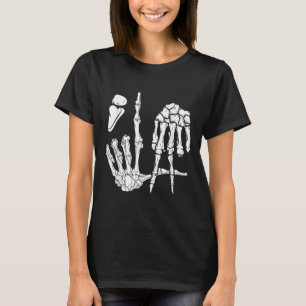 Halloween Skeleton Hand Comma La Punpunkation Kama T Shirt