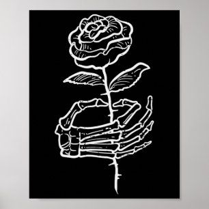Halloween Skeleton Hand Ro Goth Costume Women me Poster