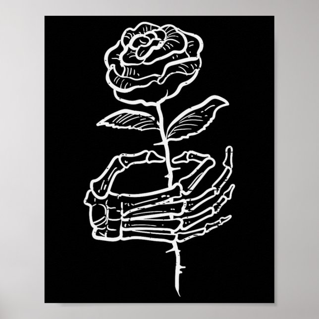 Halloween Skeleton Hand Ro Goth Costume Women me Poster (Framsidan)