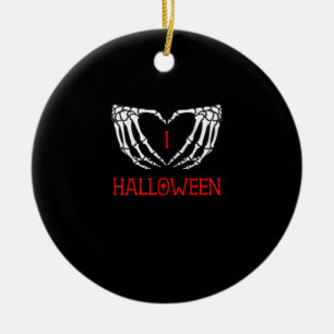 Halloween Skeleton Händer Forming Heart Gothic Julgransprydnad Keramik