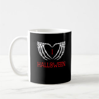 Halloween Skeleton Händer Forming Heart Gothic Kaffemugg