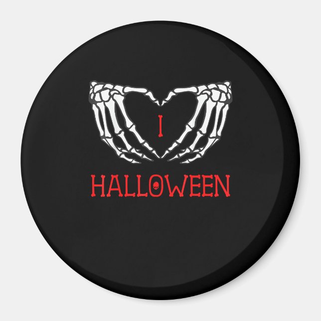 Halloween Skeleton Händer Forming Heart Gothic Magnet (Framsidan)