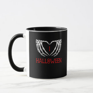 Halloween Skeleton Händer Forming Heart Gothic Mugg