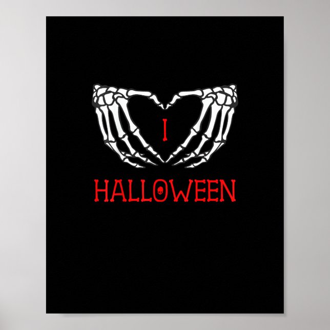 Halloween Skeleton Händer Forming Heart Gothic Poster (Framsidan)