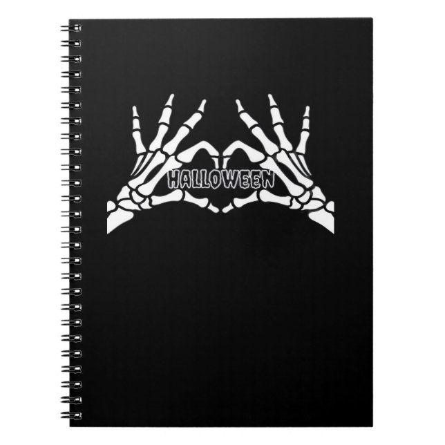 Halloween - Skeleton Händer Heart Anteckningsbok (Framsidan)