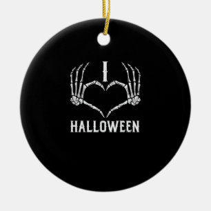 Halloween Skeleton Händer Heart Cute Women Girls K Julgransprydnad Keramik