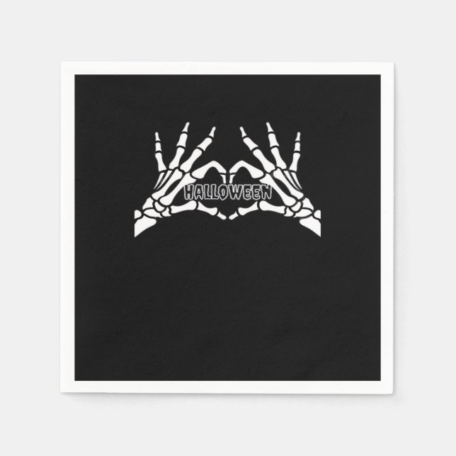 Halloween - Skeleton Händer Heart Pappersservett (Framsidan)