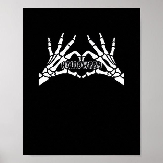 Halloween - Skeleton Händer Heart Poster (Framsidan)