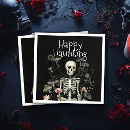 Halloween Skeleton Haunted Forest Party Black Pappersservett