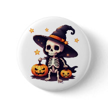 Halloween Skeleton häxbotton Pin