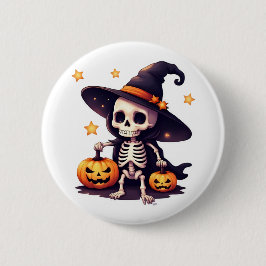 Halloween Skeleton häxbotton Pin Knapp