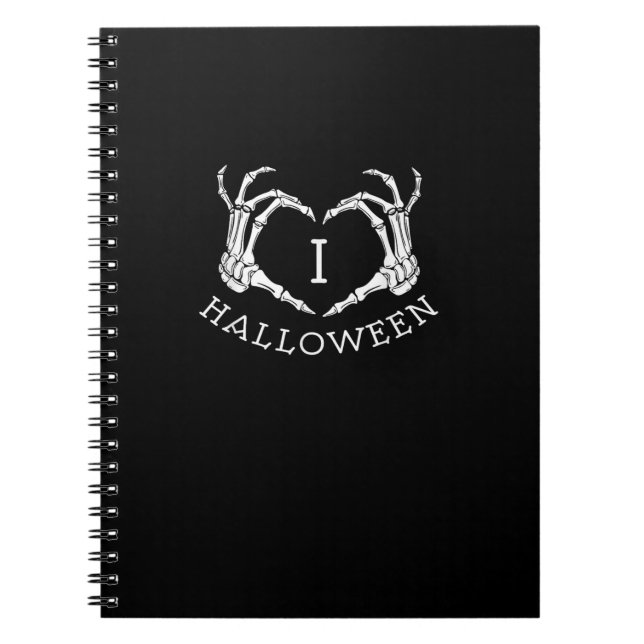 Halloween Skeleton Heart Fall Anteckningsbok (Framsidan)