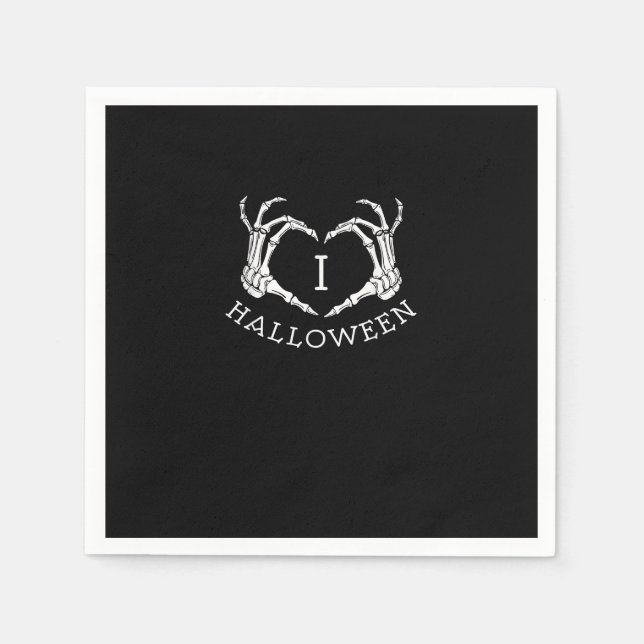 Halloween Skeleton Heart Fall Pappersservett (Framsidan)
