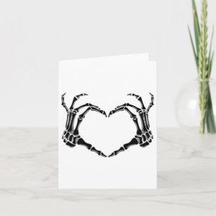 Halloween Skeleton Heart Händer Kort