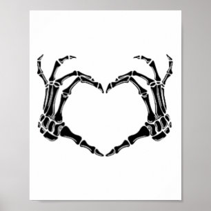 Halloween Skeleton Heart Händer Poster