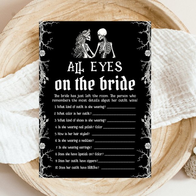 Halloween Skeleton hela Ögon på Bride Game Inbjudningar (Halloween Skeleton All Eyes On The Bride Game)