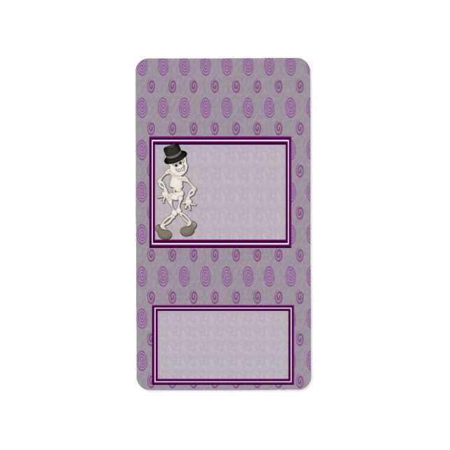 Halloween Skeleton Hershey Miniature Candy Wrapper Adressetikett (Framsidan)
