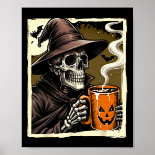 Halloween Skeleton Hett Cocoa Dead Inside Spooky S Poster