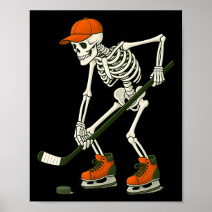 Halloween Skeleton Ice Hockey Costume Funny Manar Poster