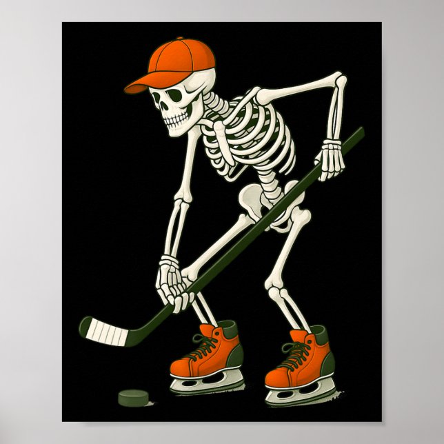 Halloween Skeleton Ice Hockey Costume Funny Manar  Poster (Framsidan)