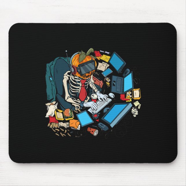 Halloween Skeleton Jack o lantern Gamer Boys Musmatta (Framsidan)
