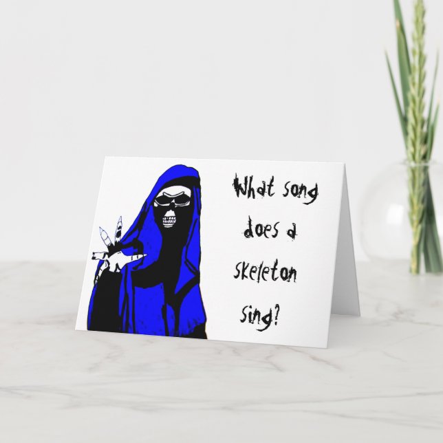 HALLOWEEN SKELETON JOKEKT KORT (Framsida)