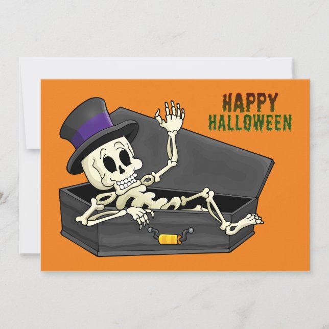 Halloween Skeleton Kort (Framsida)