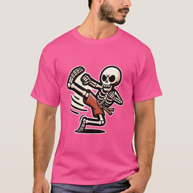 Halloween Skeleton Kung fu T Shirt (Framsida)