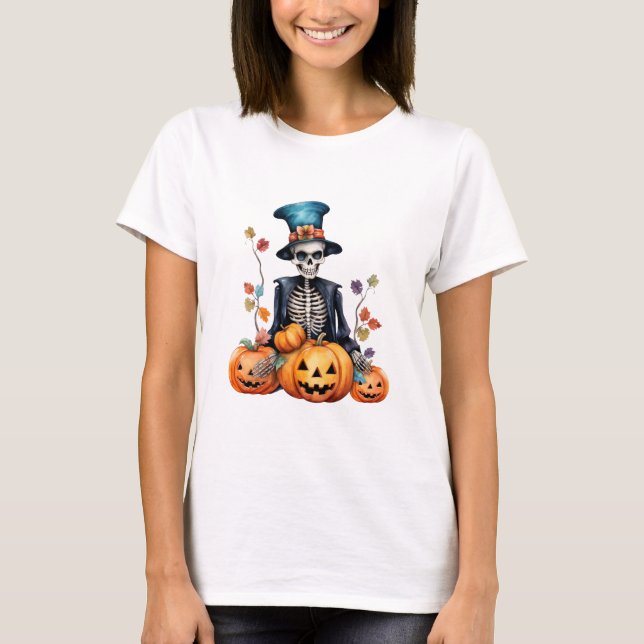 Halloween Skeleton Kvinnor T-Shirt (Framsida)