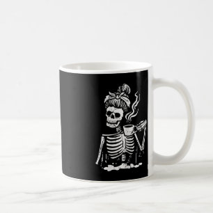 Halloween Skeleton Messy Bun Coffee Funny Costume Kaffemugg