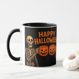"Halloween Skeleton Mugg med Pumpkin Kopp - Spooky