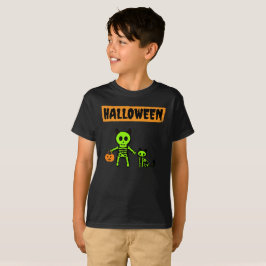 Halloween Skeleton och Cat T Shirt