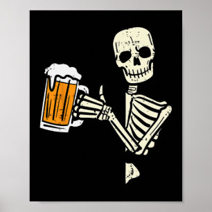 Halloween Skeleton Pappa Funny Lazy Skull Costume Poster