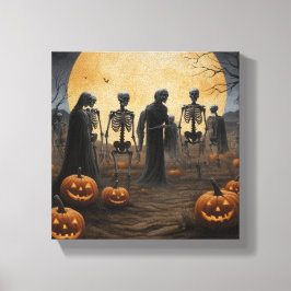 Halloween Skeleton Parad Canvas