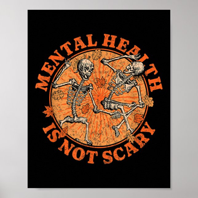Halloween Skeleton Pental Health Suicide Preventio Poster (Framsidan)