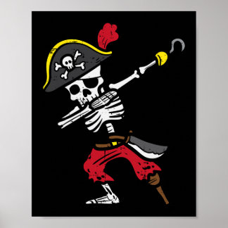Halloween Skeleton Pirat Dab Costume Boy Kids Tod Poster