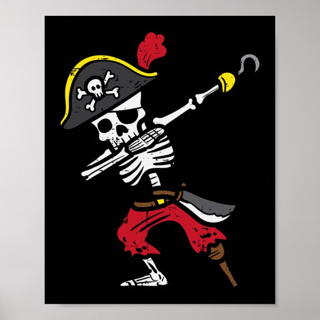 Halloween Skeleton Pirat Dab Costume Boy Kids Tod Poster (Framsidan)