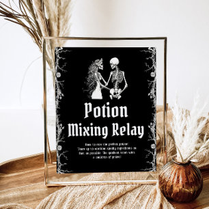 Halloween Skeleton Potion Mixing Relay-tecken Poster
