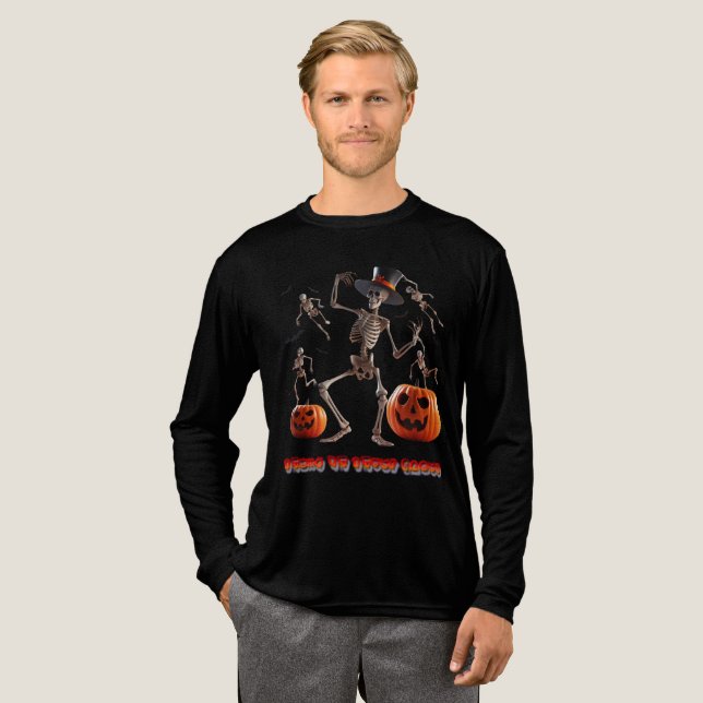 Halloween Skeleton & Pumpkin T-Shirt - Spooky Cool (Hel framsida)