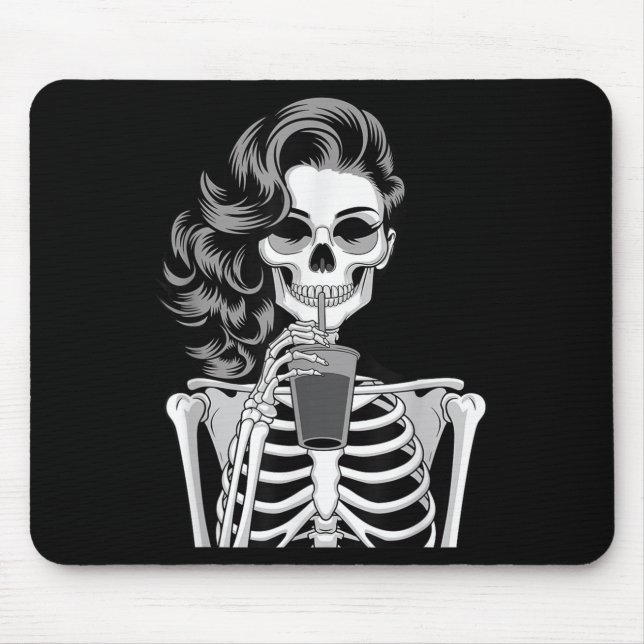 Halloween Skeleton Retro Style Drink Beverage Quir Musmatta (Framsidan)