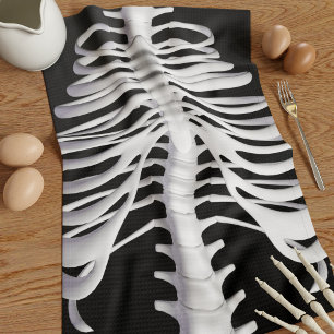 Halloween Skeleton Rib Cage Bones Kitchen Towel Kökshandduk
