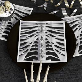 Halloween Skeleton Rib Cage Spine-tingling Black Pappersservett