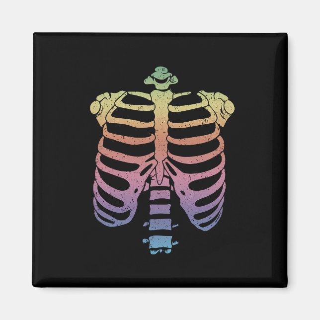 Halloween Skeleton Rib Cage Zombie Costume Tee Magnet (Framsidan)
